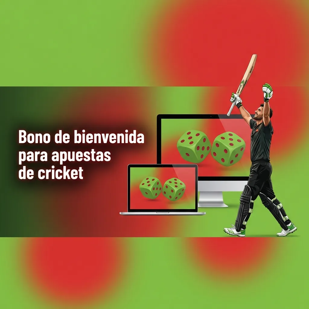 Banner en español con oferta de bono de bienvenida 100% hasta 500€ y 200 giros gratis para apuestas de cricket