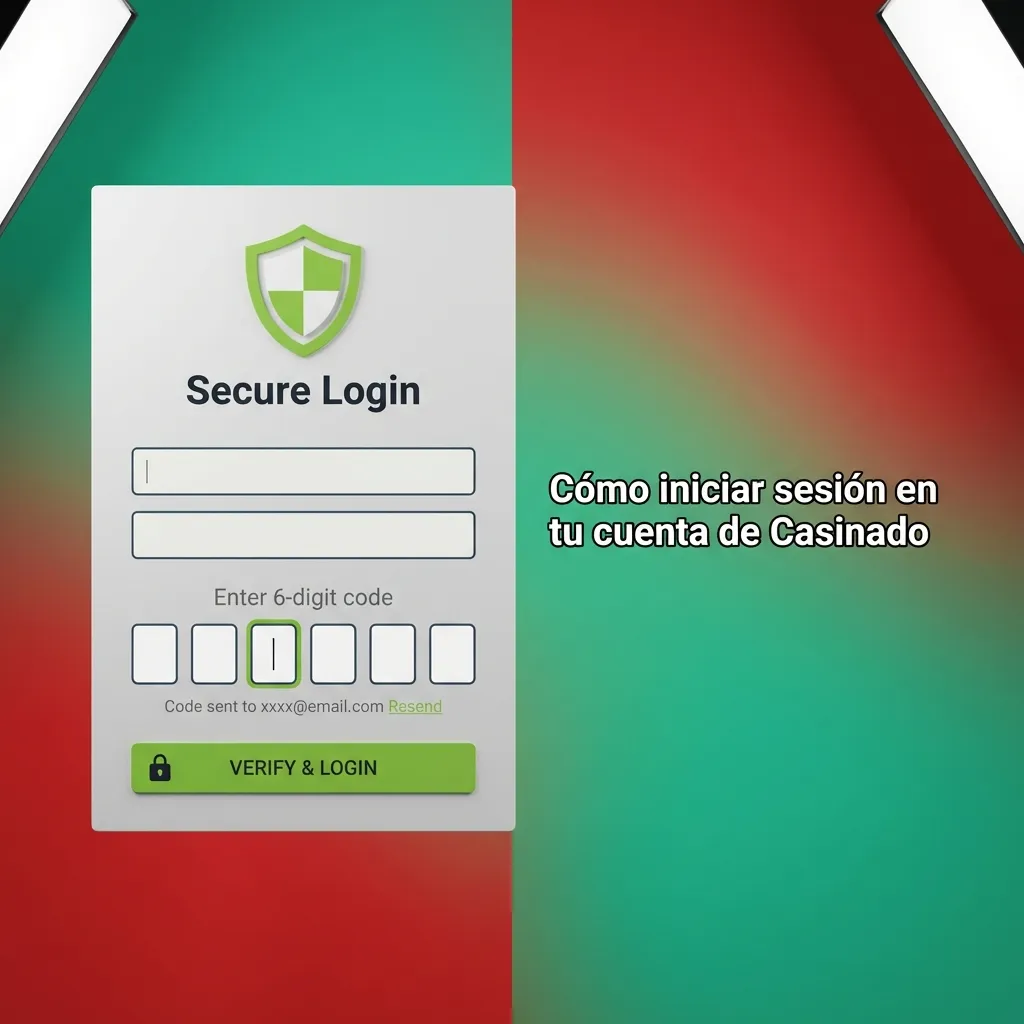 Pantalla de inicio de sesión de Casinado con campos de correo, usuario y contraseña y botón para acceder a la cuenta