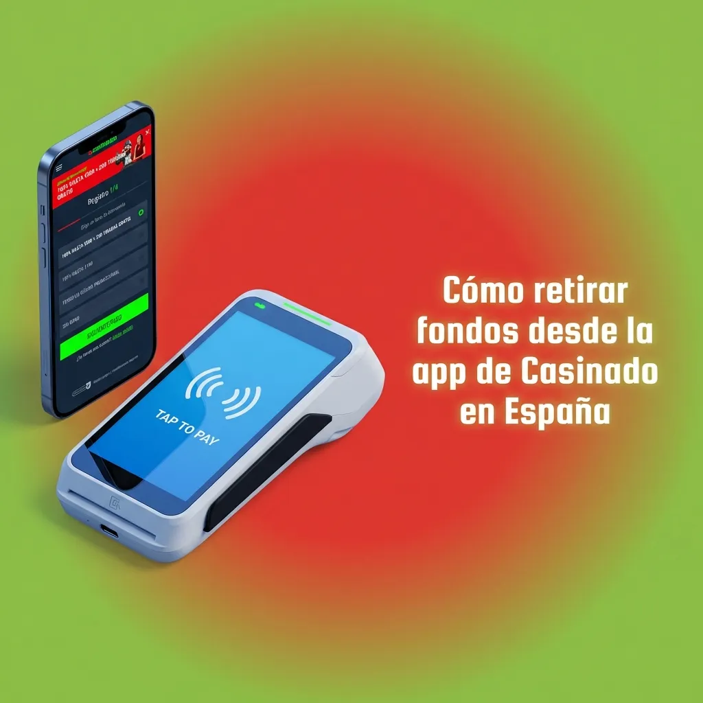 Móvil con app de Casinado abierta mostrando pasos para retirar fondos y métodos de pago en España