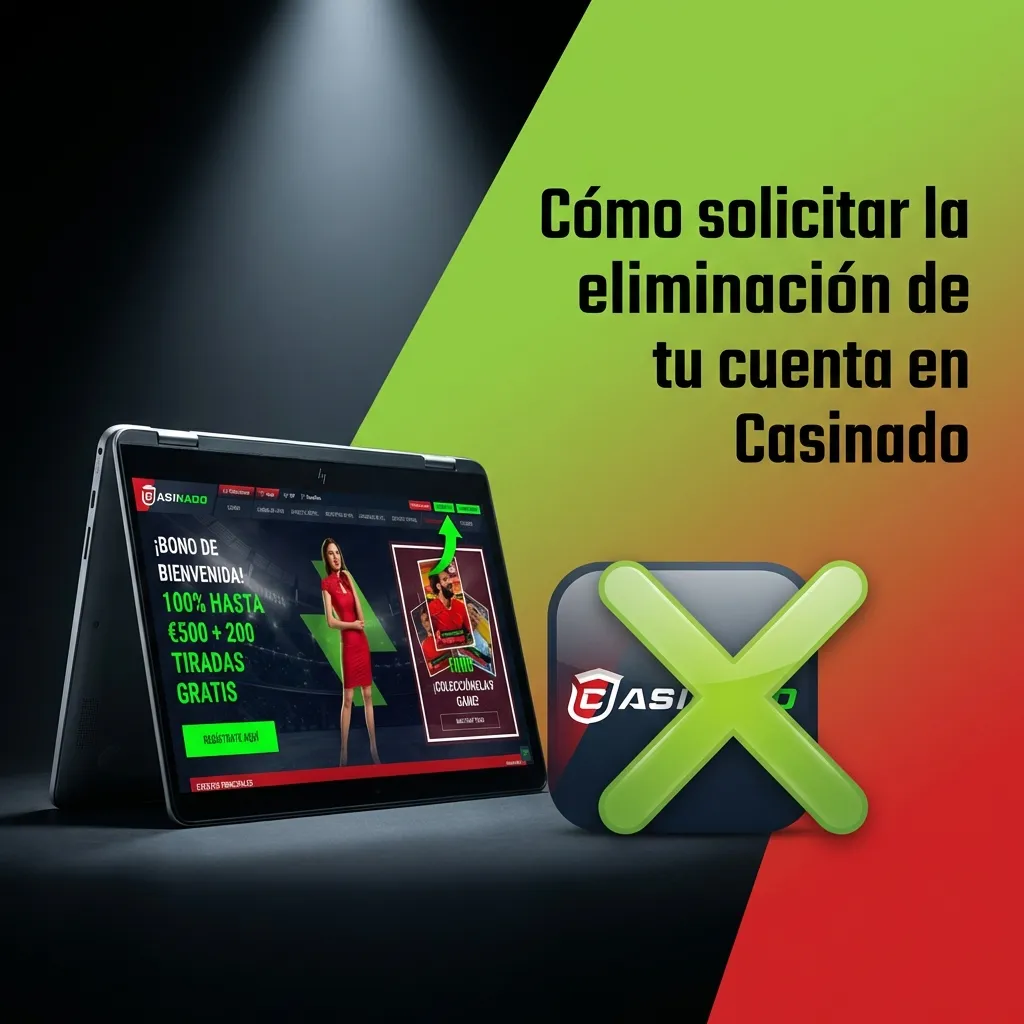 Ilustración guía: usuario en pantalla de configuración cerrando su cuenta Casinado paso a paso en un sitio web