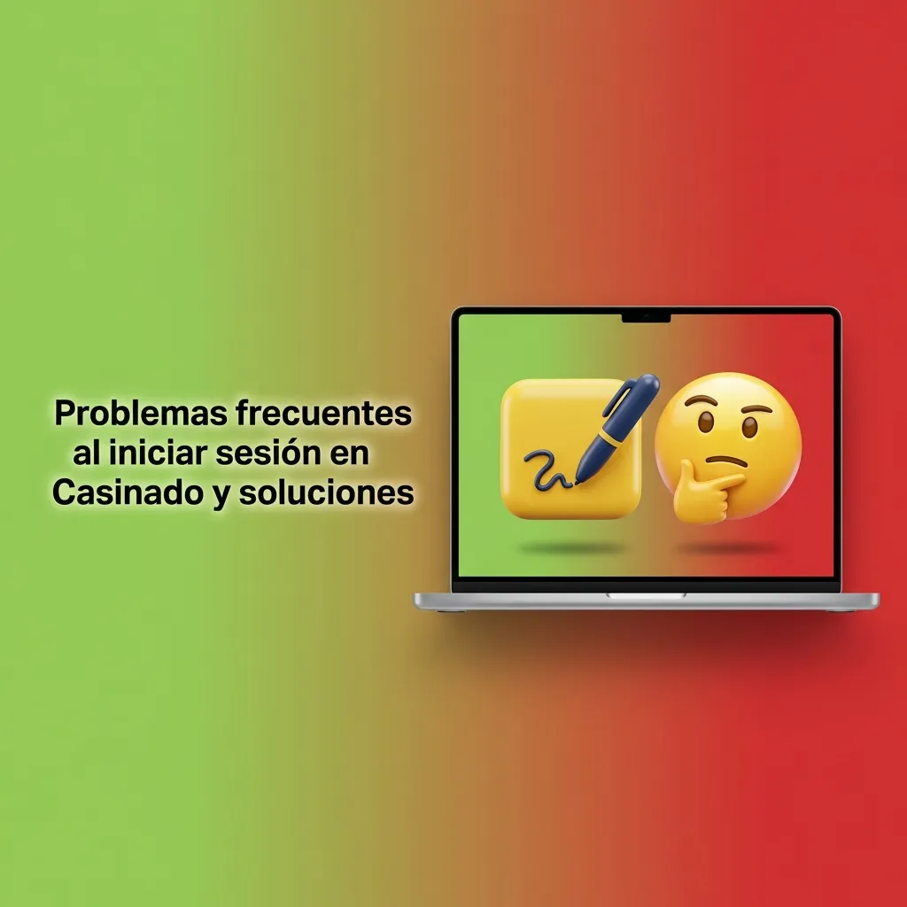 Ilustración de guía Casinado: tabla con problemas de inicio de sesión y soluciones paso a paso en español