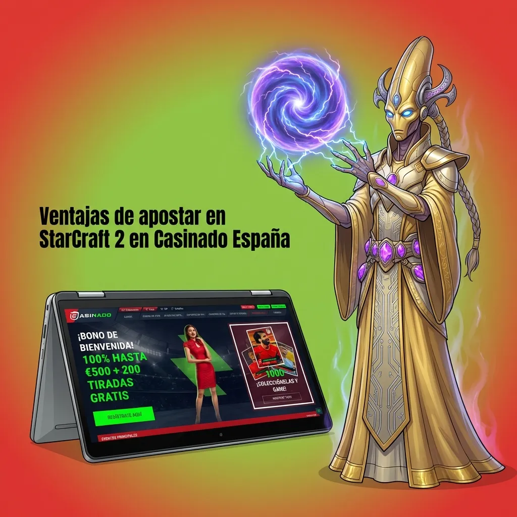 Spanish betting platform interface showing StarCraft 2 esports wagering options with bonus offers and payment methods